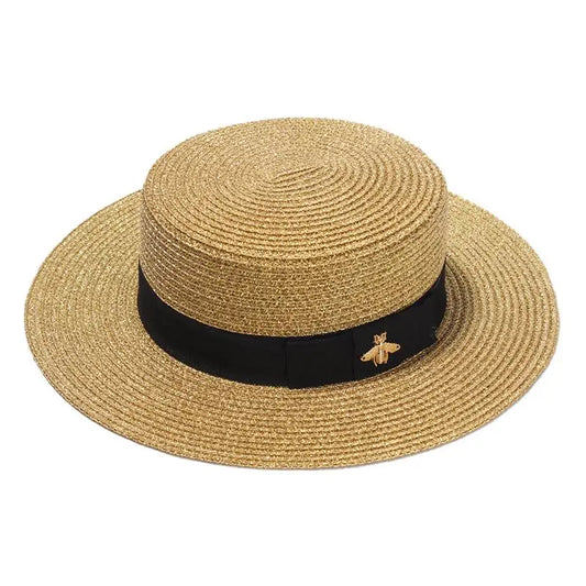 chapeau femme motif abeille
