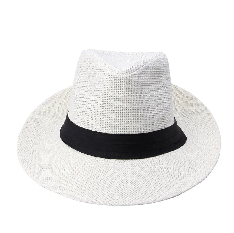 Chapeau panama avec ruban noir