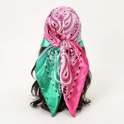Foulard carré en satin pour femme