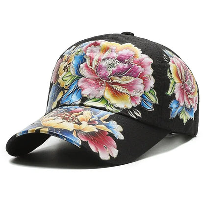 Casquette fleurs femme