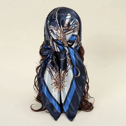Foulard carré en satin pour femme