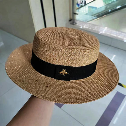 chapeau femme motif abeille